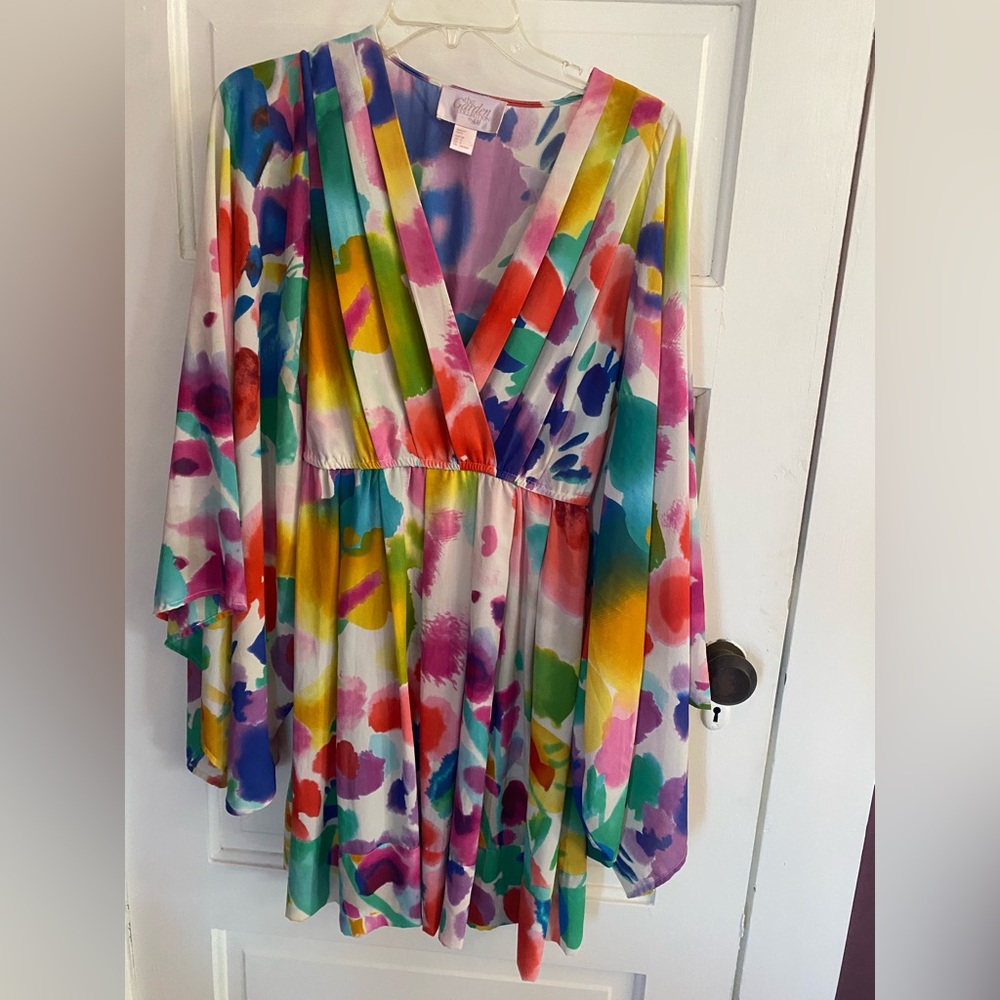 H&M Garden Collection kimono sleeve watercolor dress. Size 6. EUC